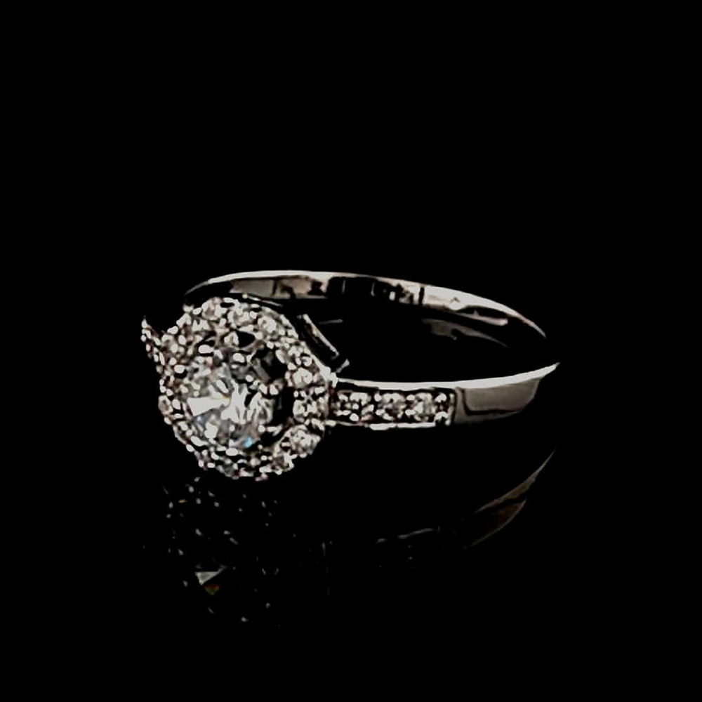 Ladies CZ Halo Ring